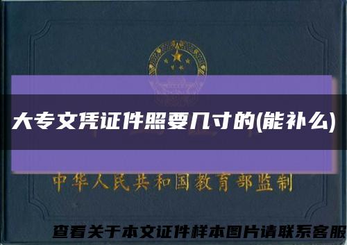 大专文凭证件照要几寸的(能补么)缩略图