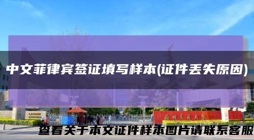 中文菲律宾签证填写样本(证件丢失原因)缩略图