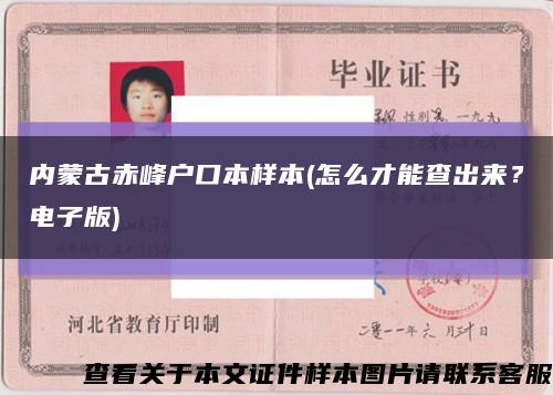 内蒙古赤峰户口本样本(怎么才能查出来？电子版)缩略图