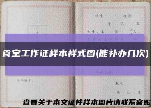 食堂工作证样本样式图(能补办几次)缩略图