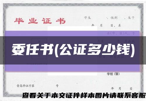 委任书(公证多少钱)缩略图
