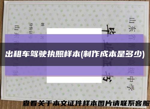 出租车驾驶执照样本(制作成本是多少)缩略图