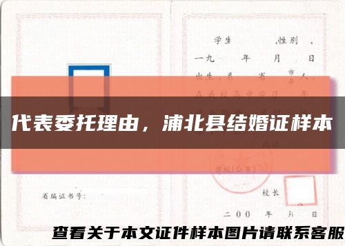 代表委托理由，浦北县结婚证样本缩略图