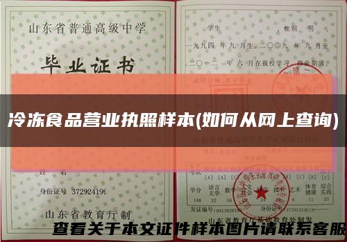 冷冻食品营业执照样本(如何从网上查询)缩略图