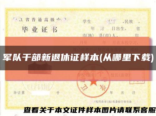 军队干部新退休证样本(从哪里下载)缩略图