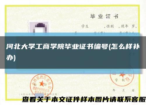 河北大学工商学院毕业证书编号(怎么样补办)缩略图