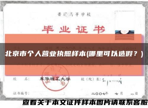 北京市个人营业执照样本(哪里可以造假？)缩略图
