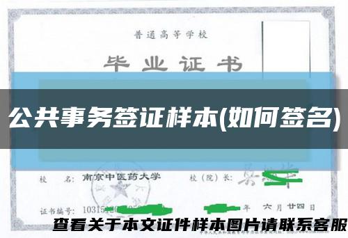 公共事务签证样本(如何签名)缩略图