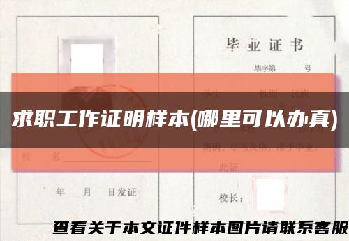 求职工作证明样本(哪里可以办真)缩略图