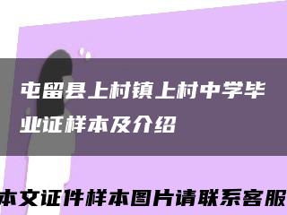 屯留县上村镇上村中学毕业证样本及介绍缩略图