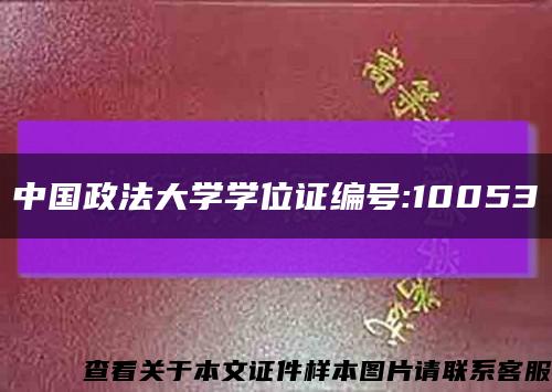 中国政法大学学位证编号:10053缩略图