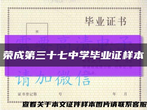 荣成第三十七中学毕业证样本缩略图