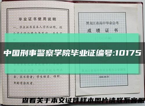 中国刑事警察学院毕业证编号:10175缩略图