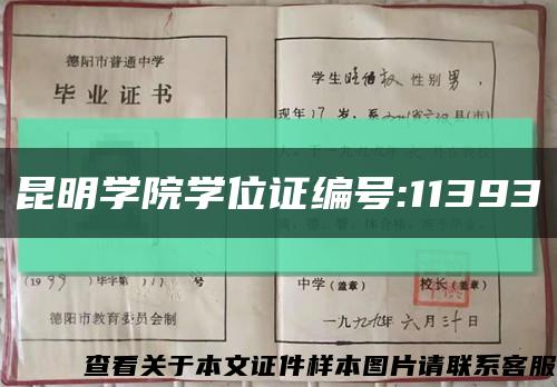 昆明学院学位证编号:11393缩略图