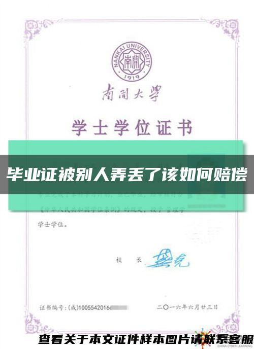毕业证被别人弄丢了该如何赔偿缩略图