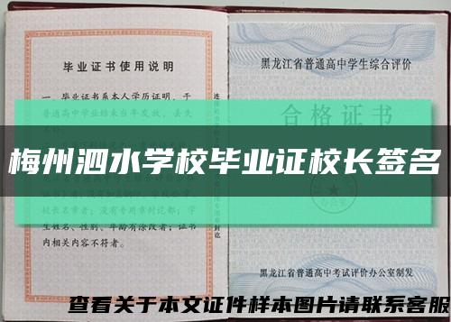 梅州泗水学校毕业证校长签名缩略图
