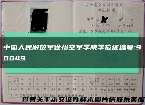 中国人民解放军徐州空军学院学位证编号:90049缩略图