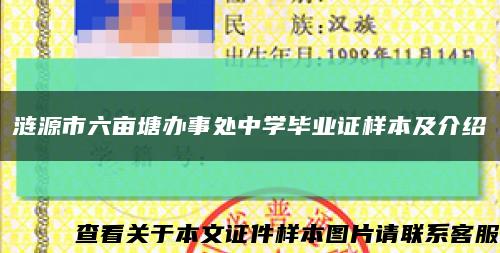 涟源市六亩塘办事处中学毕业证样本及介绍缩略图