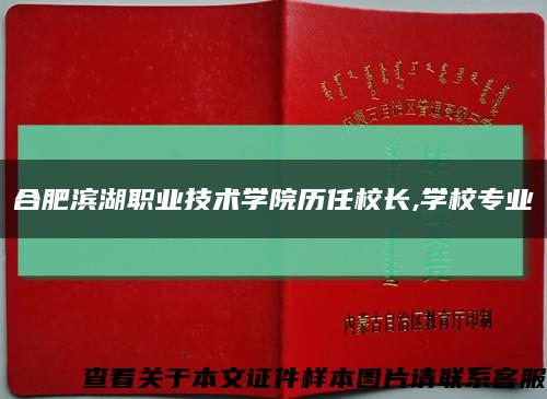 合肥滨湖职业技术学院历任校长,学校专业缩略图