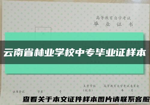 云南省林业学校中专毕业证样本缩略图