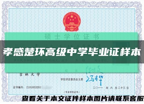 孝感楚环高级中学毕业证样本缩略图