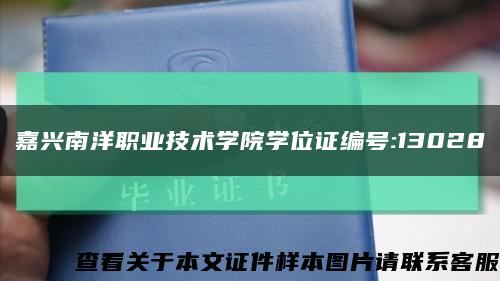 嘉兴南洋职业技术学院学位证编号:13028缩略图
