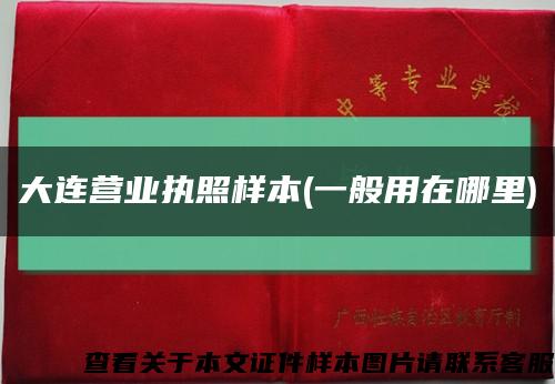 大连营业执照样本(一般用在哪里)缩略图