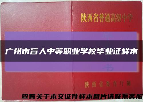 广州市盲人中等职业学校毕业证样本缩略图