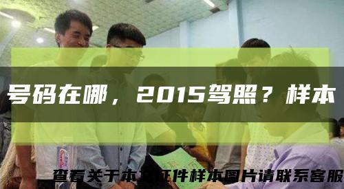 号码在哪，2015驾照？样本缩略图