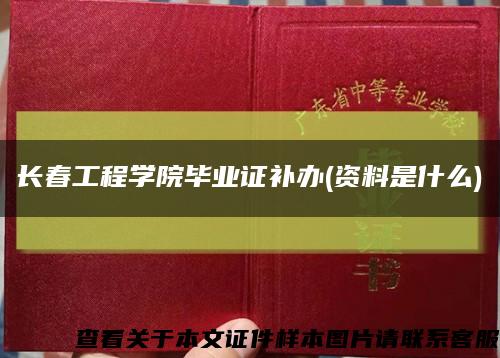 长春工程学院毕业证补办(资料是什么)缩略图