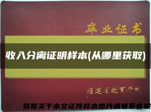 收入分离证明样本(从哪里获取)缩略图
