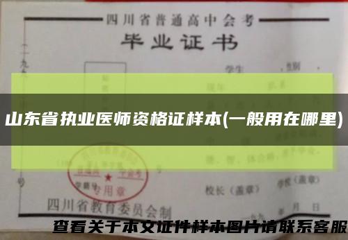 山东省执业医师资格证样本(一般用在哪里)缩略图