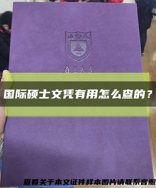 国际硕士文凭有用怎么查的？缩略图