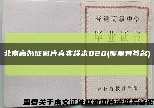北京离婚证图片真实样本020(哪里看签名)缩略图
