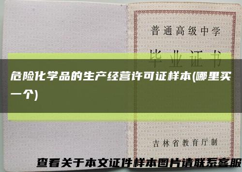 危险化学品的生产经营许可证样本(哪里买一个)缩略图