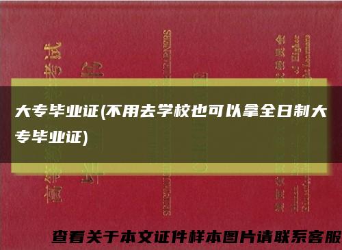 大专毕业证(不用去学校也可以拿全日制大专毕业证)缩略图