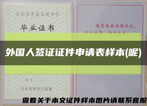 外国人签证证件申请表样本(呢)缩略图