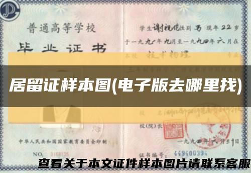 居留证样本图(电子版去哪里找)缩略图