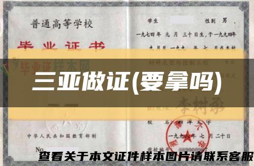 三亚做证(要拿吗)缩略图