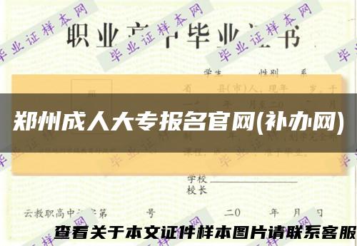 郑州成人大专报名官网(补办网)缩略图