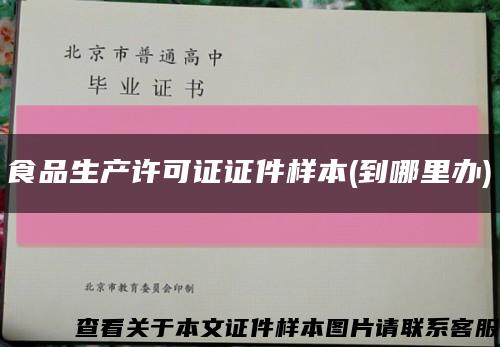 食品生产许可证证件样本(到哪里办)缩略图