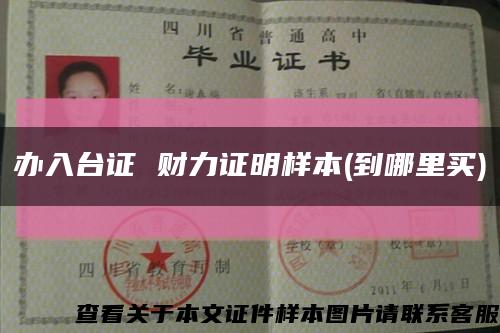办入台证 财力证明样本(到哪里买)缩略图