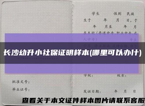 长沙幼升小社保证明样本(哪里可以办什)缩略图