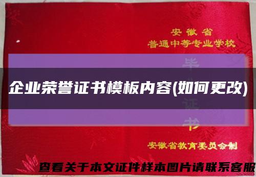 企业荣誉证书模板内容(如何更改)缩略图