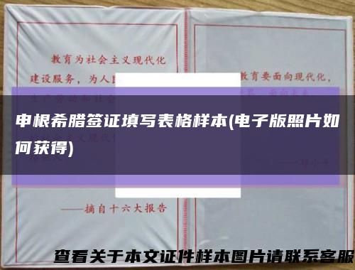 申根希腊签证填写表格样本(电子版照片如何获得)缩略图