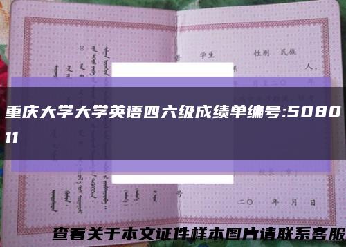 重庆大学大学英语四六级成绩单编号:508011缩略图