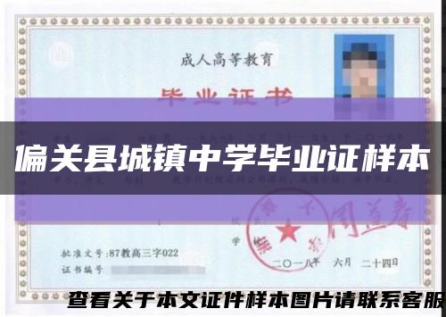 偏关县城镇中学毕业证样本缩略图