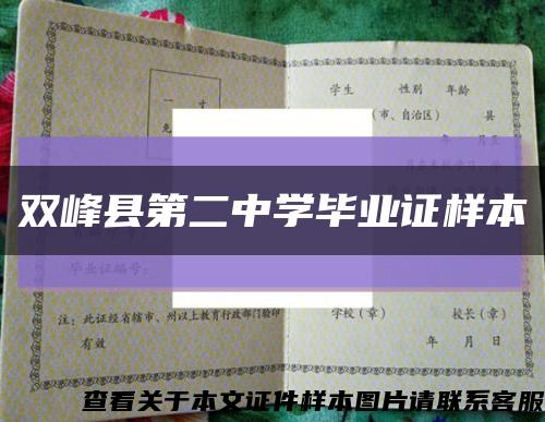 双峰县第二中学毕业证样本缩略图