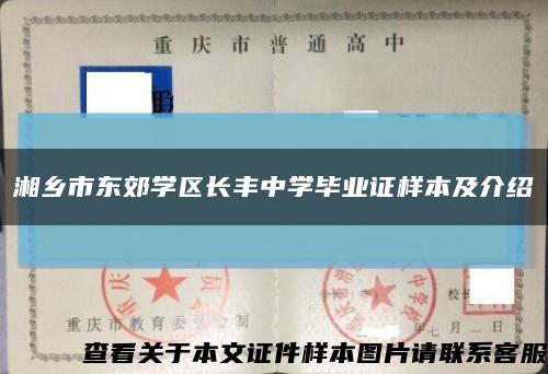 湘乡市东郊学区长丰中学毕业证样本及介绍缩略图