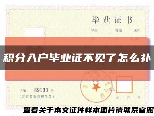 积分入户毕业证不见了怎么补缩略图